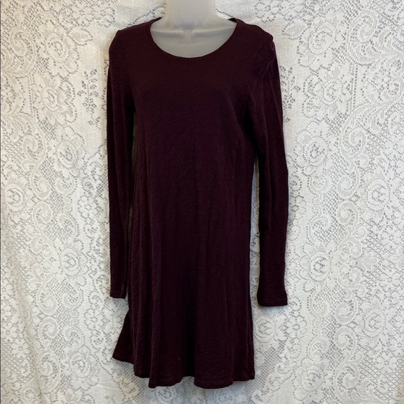 🪣🧽 ATM Anthony Thomas Melillo Burgundy Long-Sleeve Cotton Dress – Size S - Picture 1 of 5